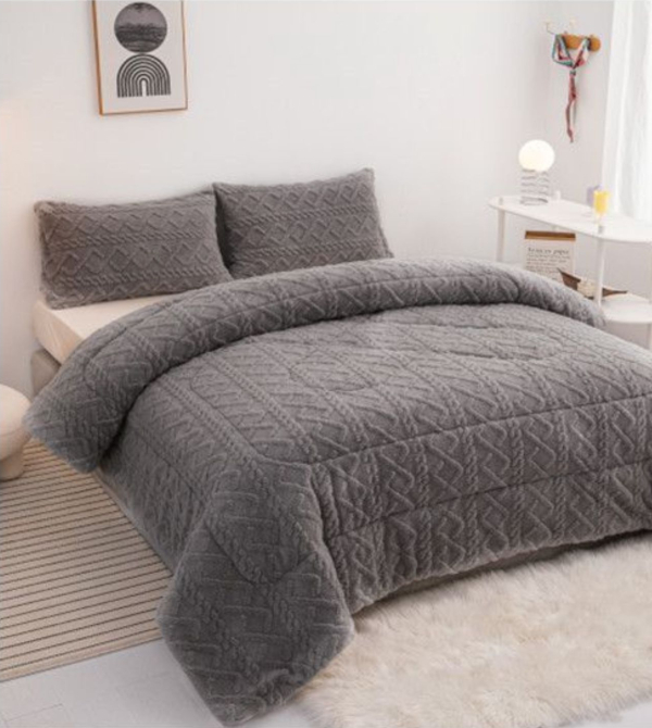 Edredón borrego gris